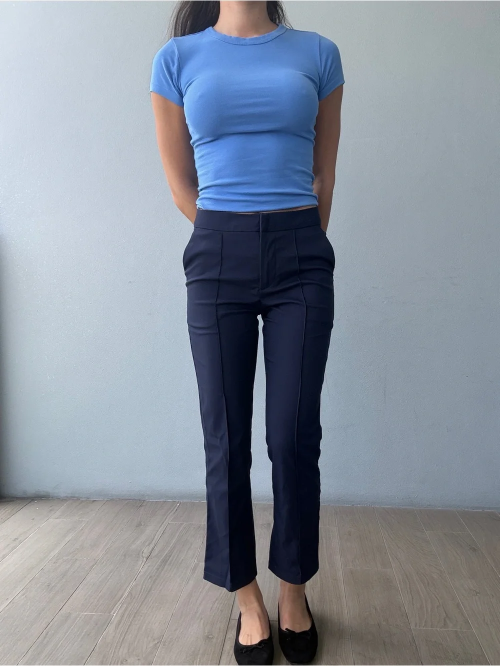 Women's Navy Pull-On Tailored Pants